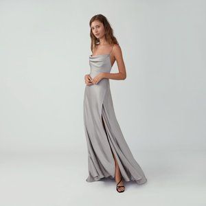 Fame And Partners Strappy Draped Gown (Silver)
